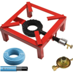 KIT ESTUFA DE GAS METÁLICA 40x40 cm BOMBONA DE TUBO REGULADOR DE GLP