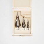 FRESAS CÓNICAS EN ESPIRAL AMPLIADORA DE AGUJEROS ESCALONADOS METAL 4 32 mm 3 PIEZAS EN ACERO G