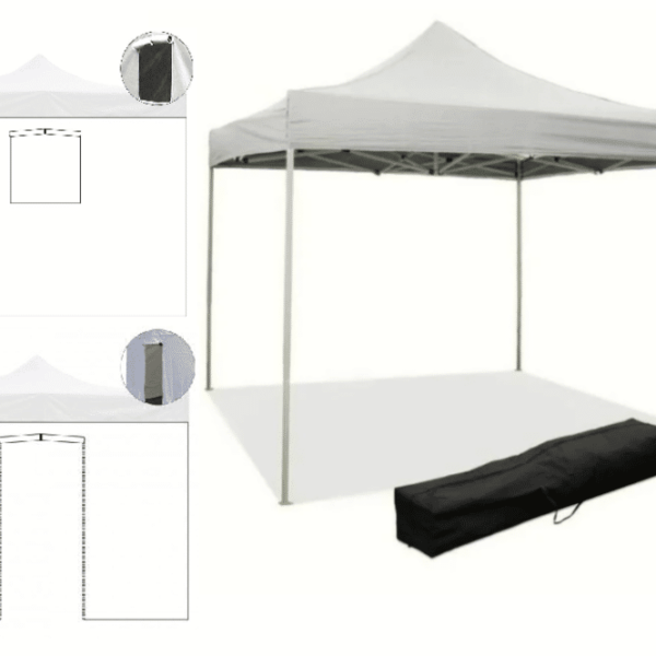 GAZEBO 3X3 MT BOLSO DE JARDÍN Y PAREDES LATERALES PLEGABLES EN ACORDEÓN METÁLICO YS