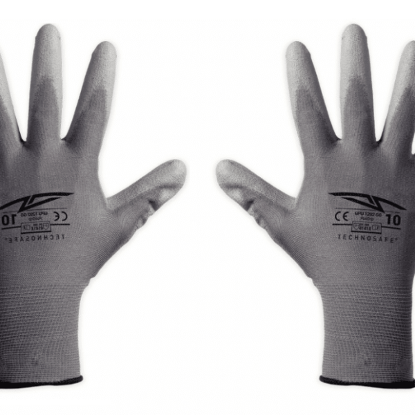 60 Pares Guante de Trabajo de Poliuretano Par Gris 02GG Talla 9