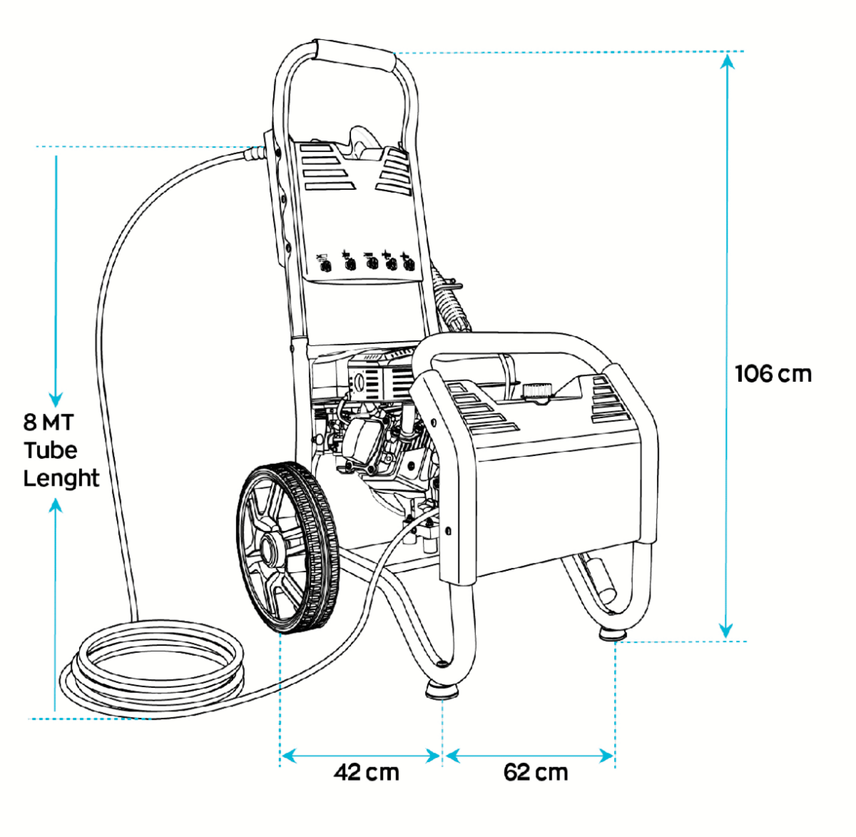HIDROLIMPIADORA TÉRMICA GASOLINA 7 HP 4 TIEMPOS 600 LT BOMBA DE AGUA FRÍA 665