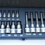 JUEGO DE LLAVES DE VASO MACHO TORX 19 PIEZAS EN CASSETTE DE ACERO CROMADO VANADIO 183 ES