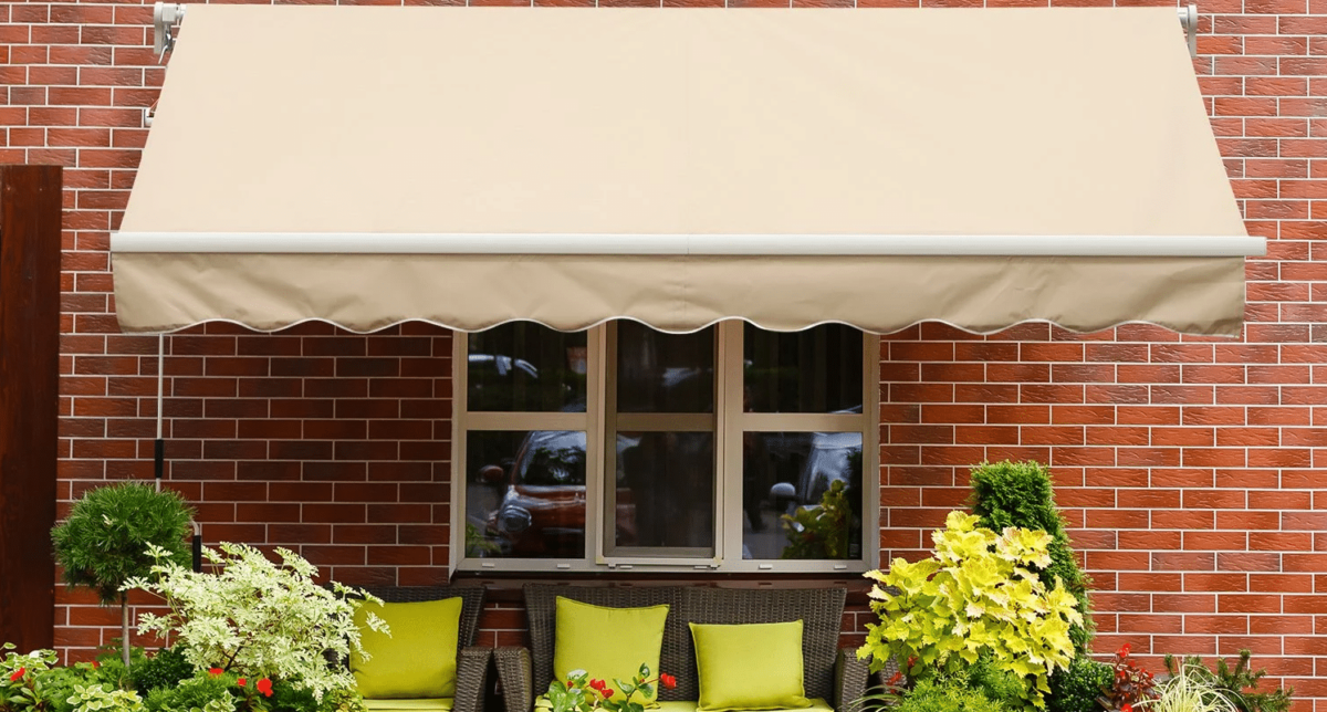 TOLDO BALCÓN BARRA CUADRADA 3x2 MT BEIGE BRAZOS EXTENSIBLES DE ALUMINIO 1803