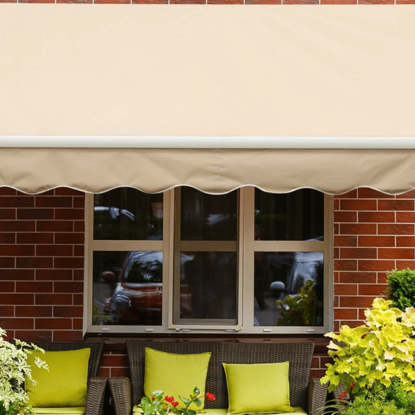 TOLDO BALCÓN BARRA CUADRADA 3x2 MT BEIGE BRAZOS EXTENSIBLES DE ALUMINIO 1803