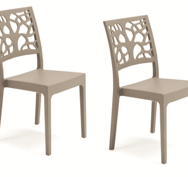 KIT 2 SILLAS POLIPROPILENO COCINA BAR RESTAURANTE SILLA INTERIOR EXTERIOR PALOMA GRIS PALOMA TETI