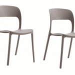 KIT 2 SILLAS DE POLIPROPILENO COCINA BAR RESTAURANTE SILLA INTERIOR EXTERIOR GRIS PALOMA 528