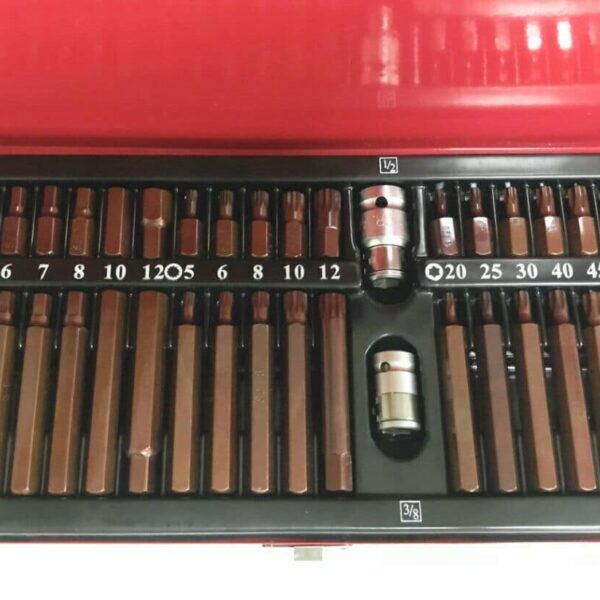 JUEGO DE PUNTAS 40 PIEZAS LLAVES DE VASO TORX HEXA EXA XZN 1/2" 3/8" BRUÑIDO