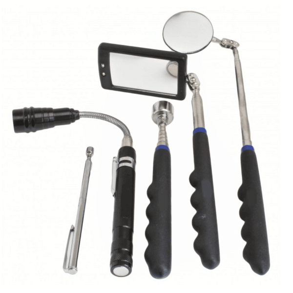 KIT DE HERRAMIENTAS PARA MECÁNICO DE AUTOMÓVILES IMÁN DE ESPEJO LED TELESCÓPICO 5PUsa