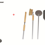 KIT DE SOPORTE PARA PALA PIZZA 6 LUGARES PARA SOPORTES DE PALA H150 + PALAS 3 PIEZAS