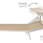 TUMBONA PISCINA DE PLAYA PARASOL AJUSTABLE DE ALUMINIO BEIGE SAND 909