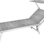 TUMBONA PISCINA DE PLAYA SOMBRILLA AJUSTABLE DE ALUMINIO JARDÍN GRIS RIMINI 919