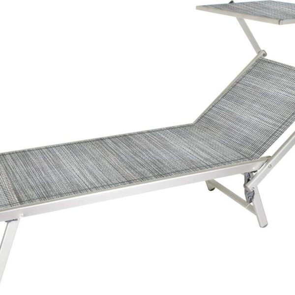 TUMBONA PISCINA DE PLAYA SOMBRILLA AJUSTABLE DE ALUMINIO JARDÍN GRIS RIMINI 919