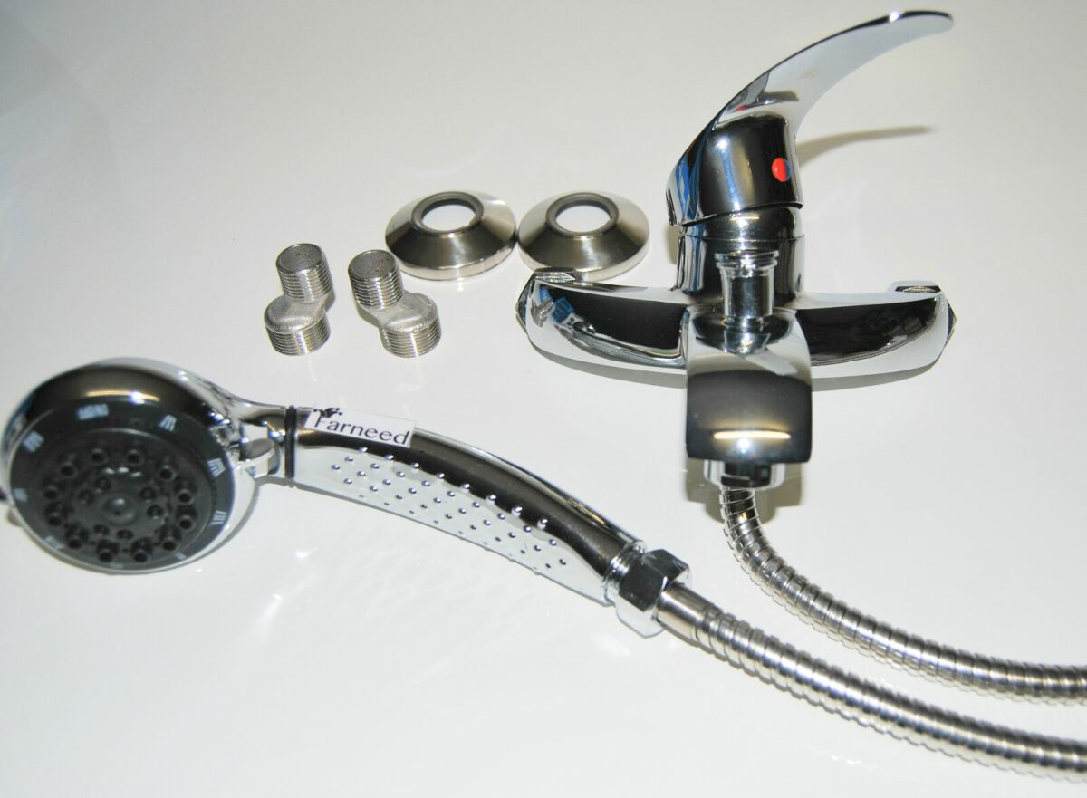 22637 MEZCLADOR DE BAÑERA DE DUCHA MONOMANDO DE LATÓN CROMADO CON MANGUERA