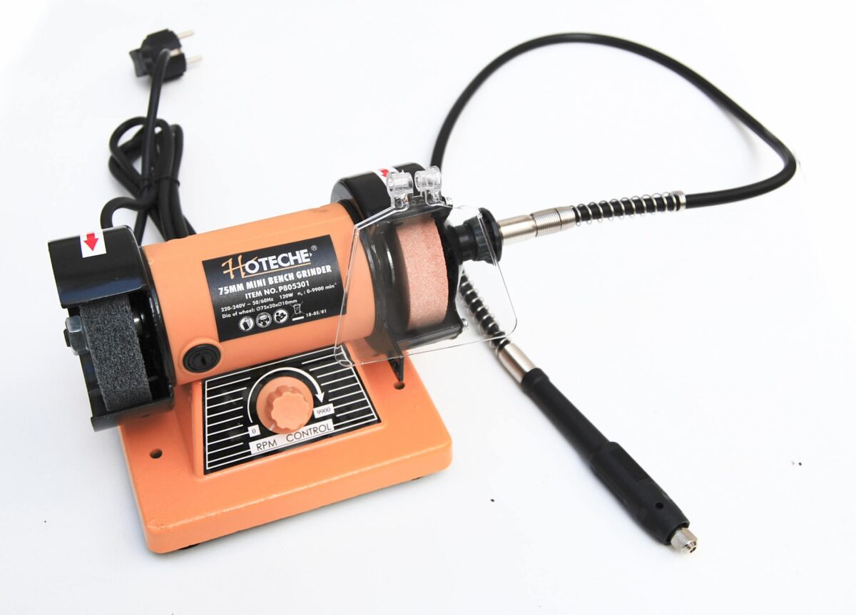 22945 AMOLADORA DE BANCO 120W PIEDRA 75MM CEPILLO ALARGADOR FLEXIBLE AMOLADORA DRIMEL 448 - Imagen 1