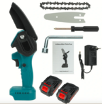 MINI MOTOSIERRA DOBLE 2 CORTADOR DE RAMAS DE BATERÍA MOTOSIERRA ELÉCTRICA DE 4" PULGADAS 24V SCUBA