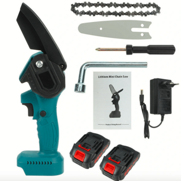 MINI MOTOSIERRA DOBLE 2 CORTADOR DE RAMAS DE BATERÍA MOTOSIERRA ELÉCTRICA DE 4" PULGADAS 24V SCUBA