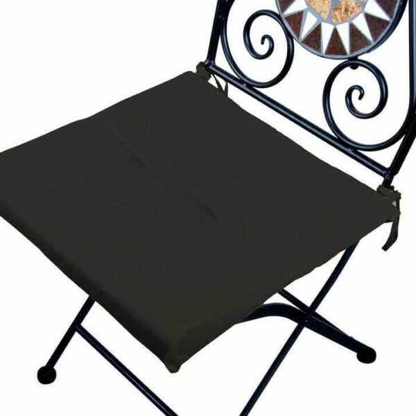 SILLAS CON COJÍN ANTIMANCHAS ASIENTO SILLA 40X40 cm TELA APÓSITO SILLA NEGRO 490VE