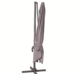 SOMBRILLA CON BRAZO SOMBRILLA JARDÍN 3x4 mt CENADOR DESCENTRALIZADO GRIS PALOMA 297V