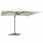 SOMBRILLA CON BRAZO SOMBRILLA JARDÍN 3x4 mt CENADOR DESCENTRALIZADO BLANCO 913V