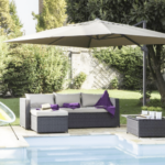 SOMBRILLA CON JARDÍN DE BRAZOS 3x4 mt CENADOR DESCENTRALIZADO CRUDO 266V