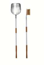 KIT DE PALA PARA PIZZA PIZZAS PALA DE HORNO DE LEÑA Q.+ CEPILLO P.+ SOPORTE DE PARED 3 PIEZAS
