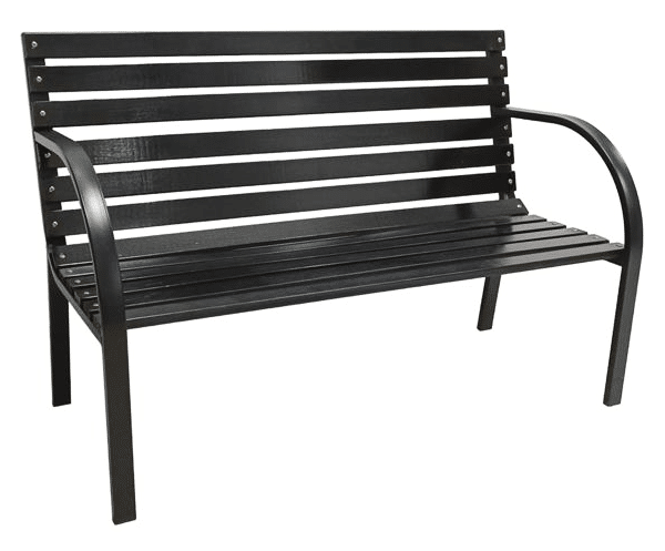 BANCO BANCO ASIENTO DE MADERA RESPALDO CM 120x58x83 h JARDÍN EXTERIOR 3 PLAZAS NEGRO 279