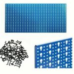 KIT DE PANEL PERFORADO PARA HERRAMIENTAS DE TRABAJO PARED DE TALLER PARED AZUL GANCHOS MIXTOS