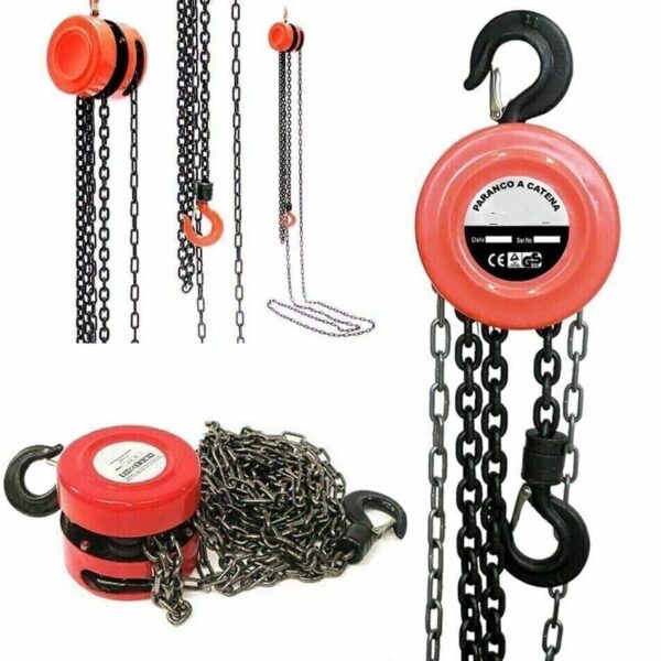 CABRESTANTE DE POLIPASTO ELEVADOR DE POLEA CADENA DE CABRESTANTE 3 TON 3 MT 3000 KG 346MO