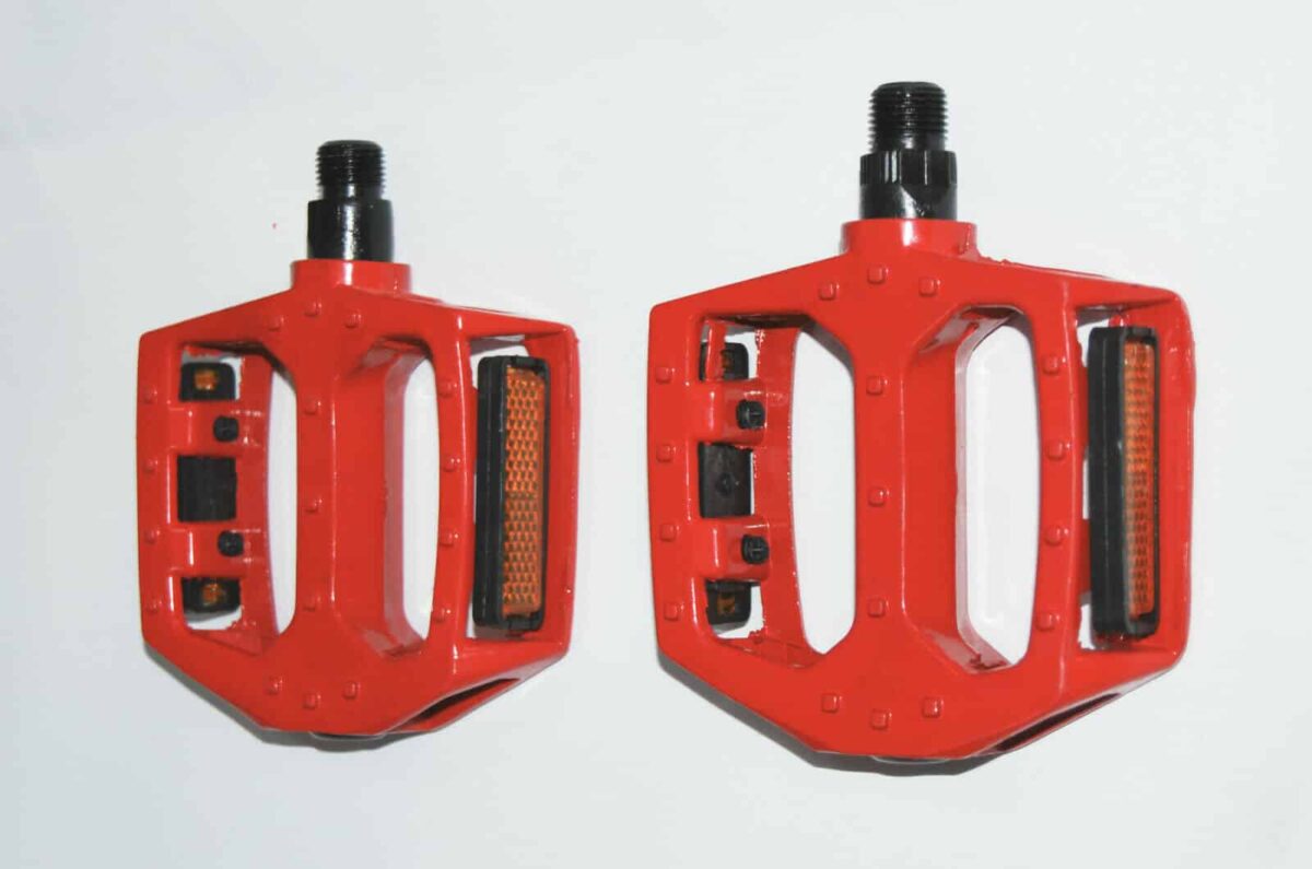 22997 PAR DE PEDALES ANTIDESLIZANTES BICICLETA DE MONTAÑA BICICLETA MTB ROJO REFLECTANTE WS