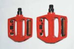 PAR DE PEDALES ANTIDESLIZANTES BICICLETA DE MONTAÑA BICICLETA MTB ROJO REFLECTANTE WS
