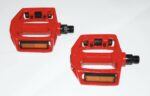 PAR DE PEDALES ANTIDESLIZANTES BICICLETA DE MONTAÑA BICICLETA MTB ROJO REFLECTANTE WS