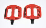 PAR DE PEDALES ANTIDESLIZANTES BICICLETA DE MONTAÑA BICICLETA MTB ROJO REFLECTANTE WS