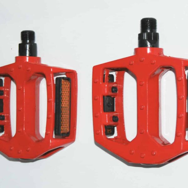 PAR DE PEDALES ANTIDESLIZANTES BICICLETA DE MONTAÑA BICICLETA MTB ROJO REFLECTANTE WS