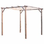 Kit de pérgola con pérgola de madera 3x3 mt cubierta 2 piezas de caña de bambú arella 015riv