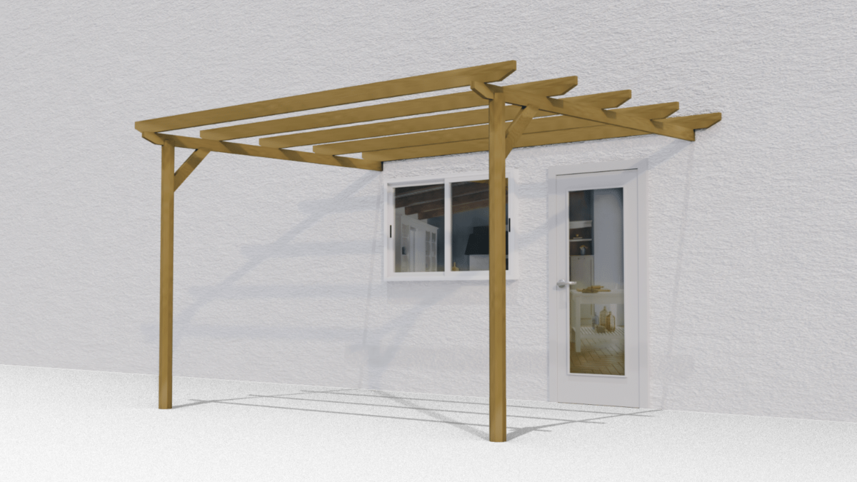 PÉRGOLA DE PARED PÉRGOLA 3x4 MT MADERA TRATADA EN AUTOCLAVE GARDEN 460 GC