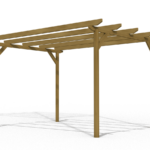 PÉRGOLA PÉRGOLA CENADOR TECHO DE MADERA TOLDO DE JARDÍN 3x4 MT 286