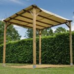 PÉRGOLA PÉRGOLA CARPADOR DE MADERA CUBIERTA DE DOSEL DE JARDÍN 3x3 MT