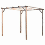 PÉRGOLA PÉRGOLA CARPADOR DE MADERA CUBIERTA DE DOSEL DE JARDÍN 3x3 MT