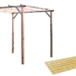 Kit de pérgola con pérgola de madera 3x3 mt cubierta 2 piezas arella media caña de bambú 1,5x3 719bea