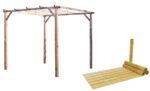 Kit de pérgola con pérgola de madera 3x3 mt cubierta 2 piezas arella media caña de bambú 1,5x3 719bea