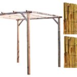 Kit de pérgola con pérgola de madera 3x3 mt cubierta 2 piezas cañas de bambú arella 1,5x3 mt 911cin