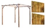 Kit de pérgola con pérgola de madera 3x3 mt cubierta 2 piezas cañas de bambú arella 1,5x3 mt 911cin