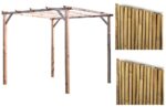 Kit de pérgola con pérgola de madera 3x3 mt cubierta 2 piezas de caña de bambú arella 015riv