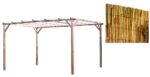 Kit de pérgola con pérgola de madera 3x4 mt cubierta arella cañas de bambú 3x5 898cin
