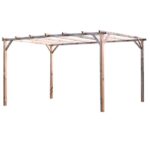 Kit de pérgola con pérgola de madera 3x4 mt cubierta 2 piezas arella media caña bambú 2x3 726bea
