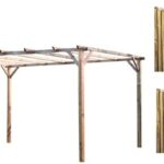 Kit de pérgola con pérgola de madera 3x4 mt cubierta 2 piezas caña de bambú arella 804vn