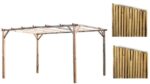 Kit de pérgola con pérgola de madera 3x4 mt cubierta 2 piezas caña de bambú arella 804vn
