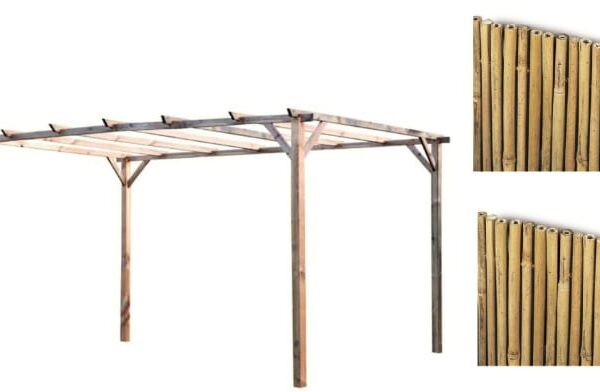 Kit de pérgola con pérgola de madera 3x4 mt cubierta 2 piezas caña de bambú arella 804vn