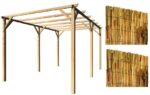 Kit de pérgola con pérgola de madera 3x6 mt cubierta 2 piezas cañas de bambú arella 2x3 928cin