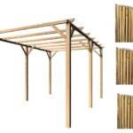 Kit de pérgola con pérgola de madera 3x6 mt cubierta 3 piezas arella 2x3 mt caña de bambú 804vn